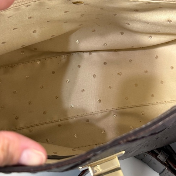 Kate Spade Post Street Little Nadine grey pebbled ostrich
Leather satchel purse - Picture 8 of 11